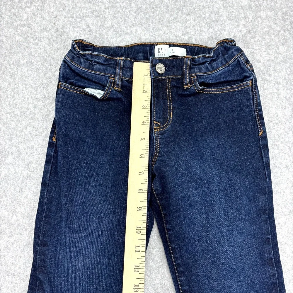GAP Jeans Girls 10 Blue Denim Dark Wash Single Stretch Classic 5 Pocket Slim Fit
